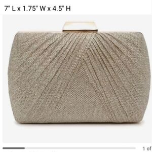 Kelly & Katie Gold Metallic Princess Pleat Clutch